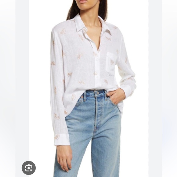 Rails Linen Charli Shirt in Glitter Lemons - Picture 4 of 11